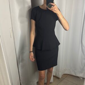 Nicole Miller Chic Black Peplum Dress